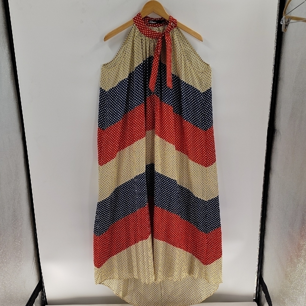 Dear Creatures Anthropologie Retro-Bohemian Halter Maxi Dress Multi Color Poly L